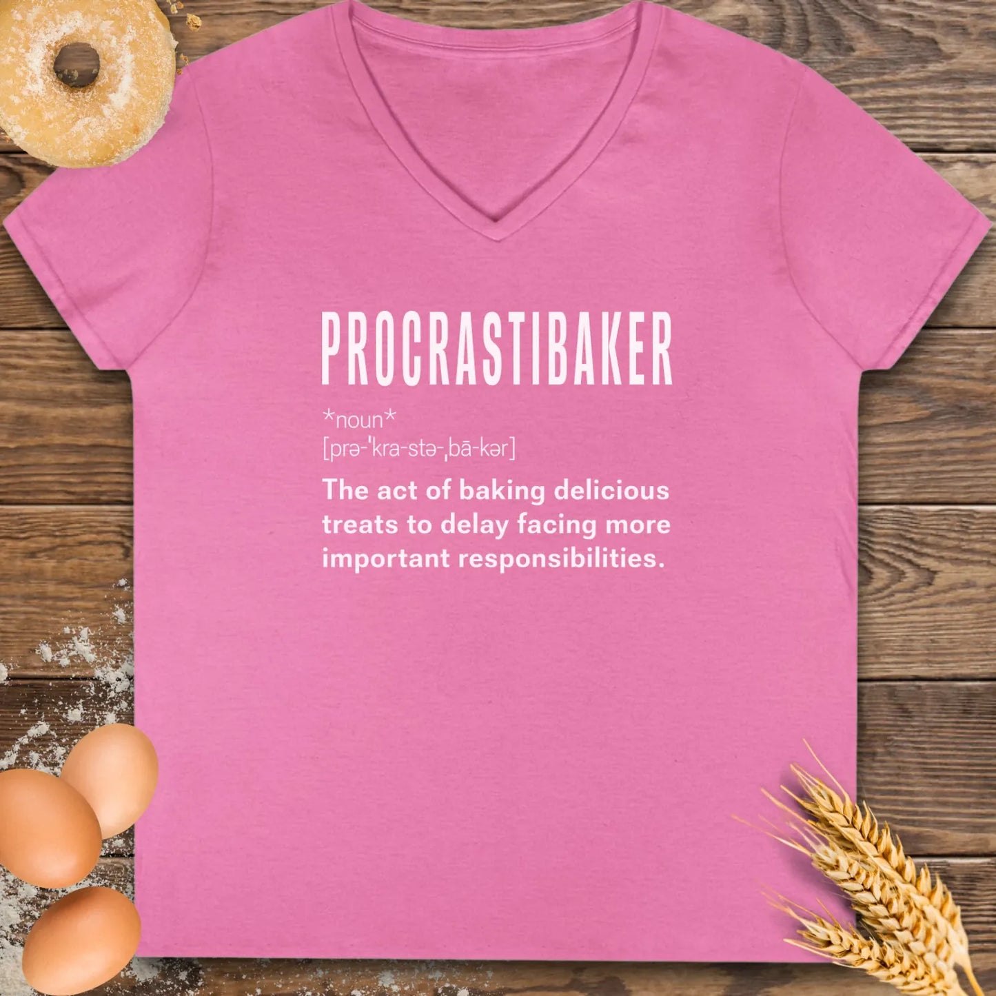 Procrastibaker V-Neck T-Shirt