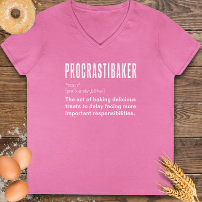 Procrastibaker V-Neck T-Shirt