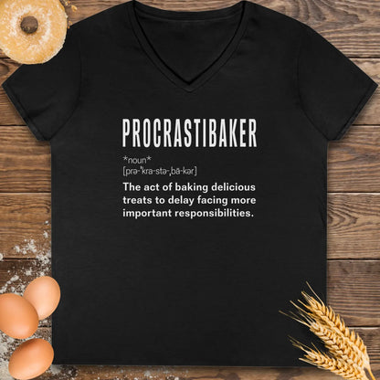 Procrastibaker V-Neck T-Shirt