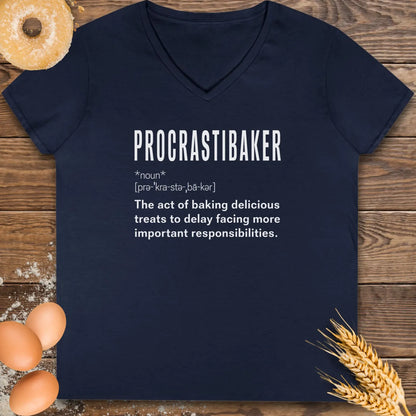 Procrastibaker V-Neck T-Shirt