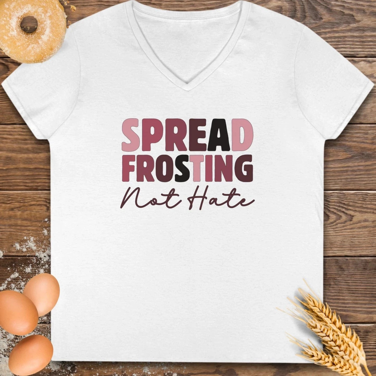 Spread Frosting V-Neck T-Shirt