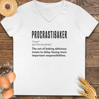 Procrastibaker V-Neck T-Shirt