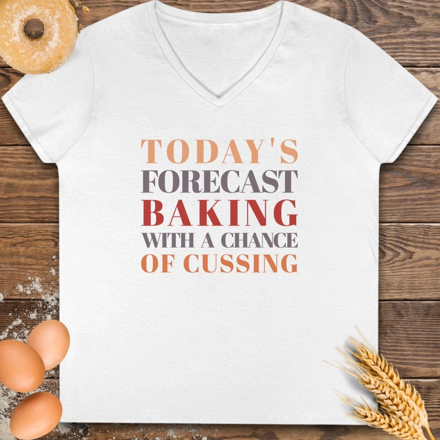Chance of Cussing V-Neck T-Shirt